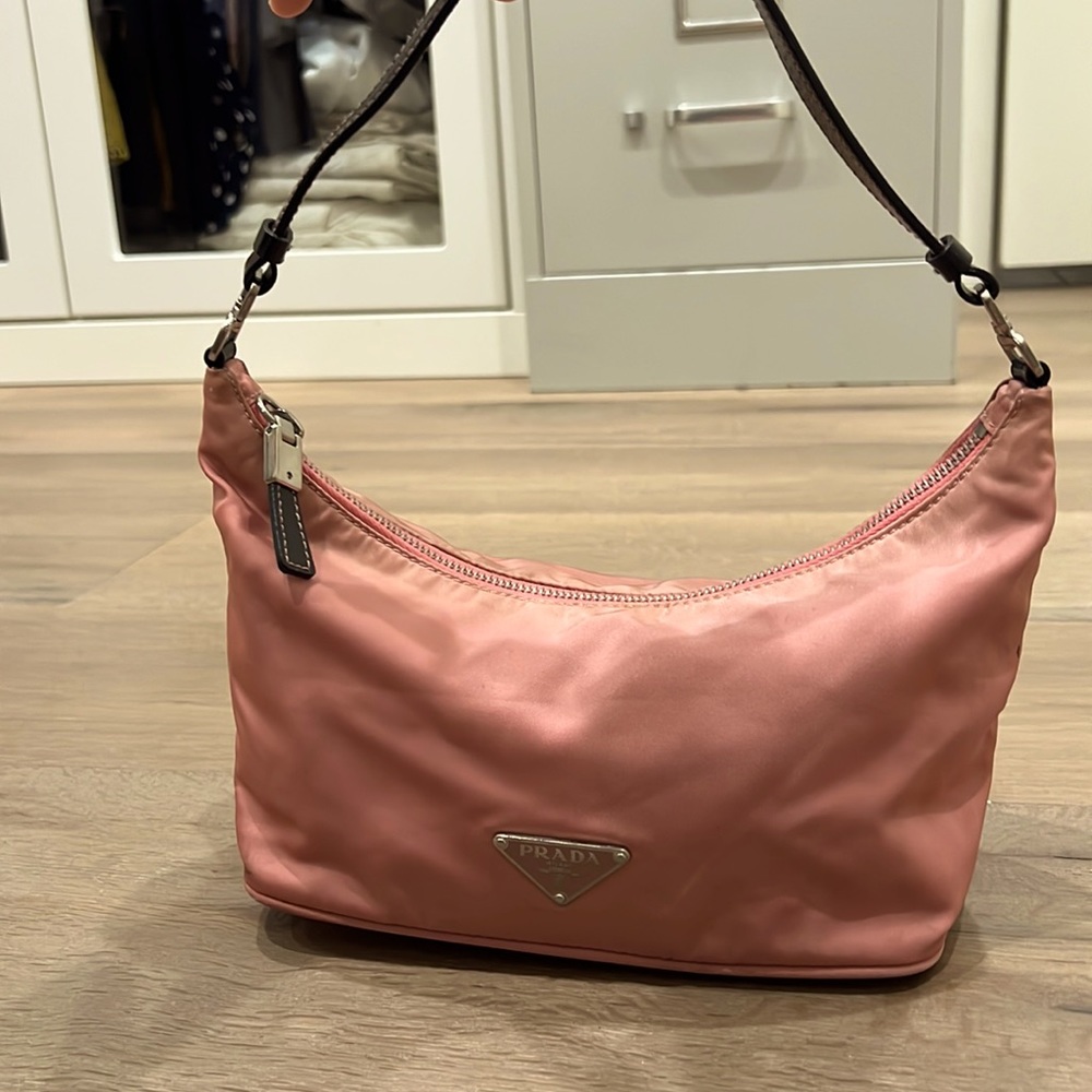 Mini pink Prada purse
